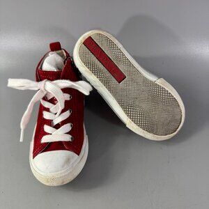 Authentic Prada Red Suede kid's Sneakers, Size 23
